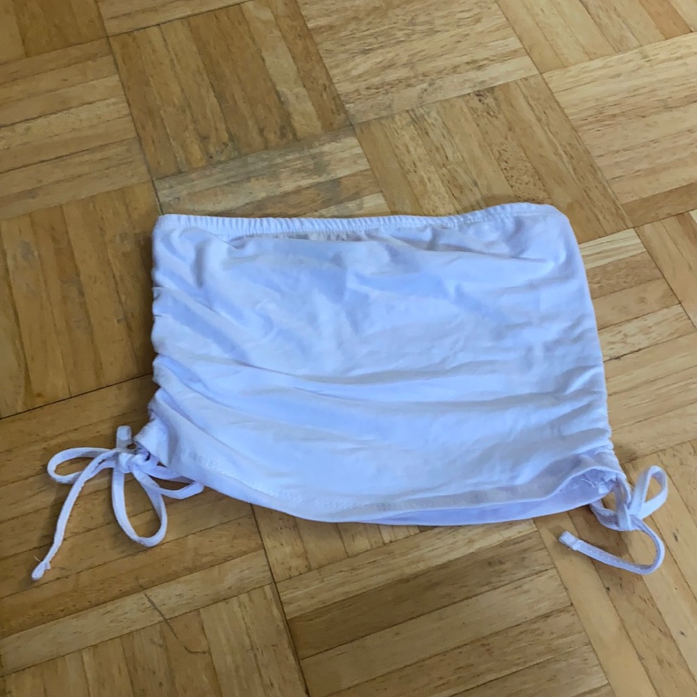 White crop tied bandeau